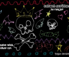 Cobweb Scribbles Photoshop Brushes