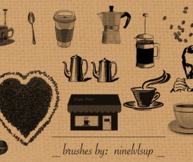Coffee Shop Photoshop Brushes