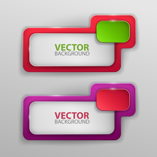 Colored frame with vector banners