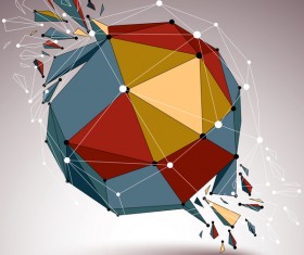 Colored geometric debris vector background 04
