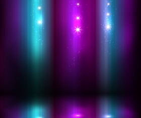 Colored light with stars shining vector background