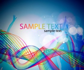 Colorful abstract wavy with party background vector