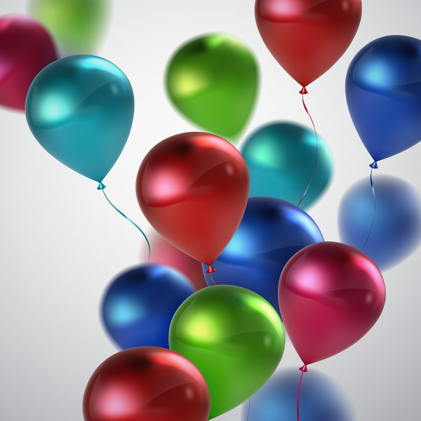 Colorful balloon with gray background vector