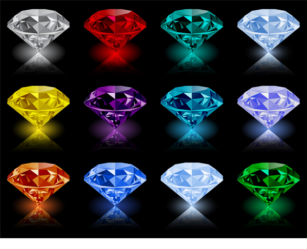 Colorful diamond vector illustration 01