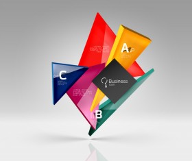 Colorful glass triangles business template vectors 02