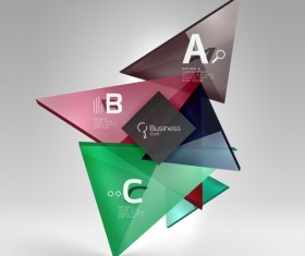 Colorful glass triangles business template vectors 05