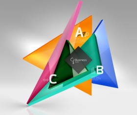 Colorful glass triangles business template vectors 07
