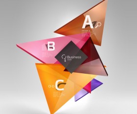 Colorful glass triangles business template vectors 08