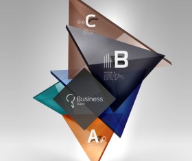 Colorful glass triangles business template vectors 09