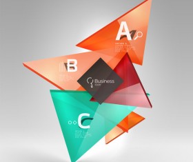 Colorful glass triangles business template vectors 10