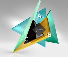 Colorful glass triangles business template vectors 13