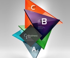 Colorful glass triangles business template vectors 15