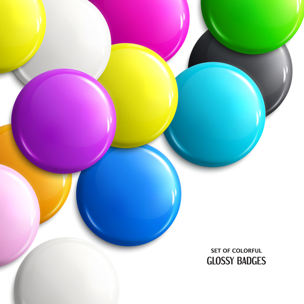 Colorful glossy buttons vector background
