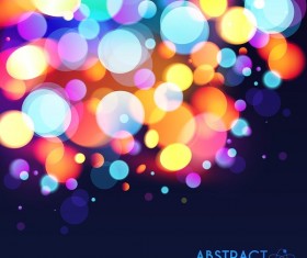 Colorful halation with dark blue background vector