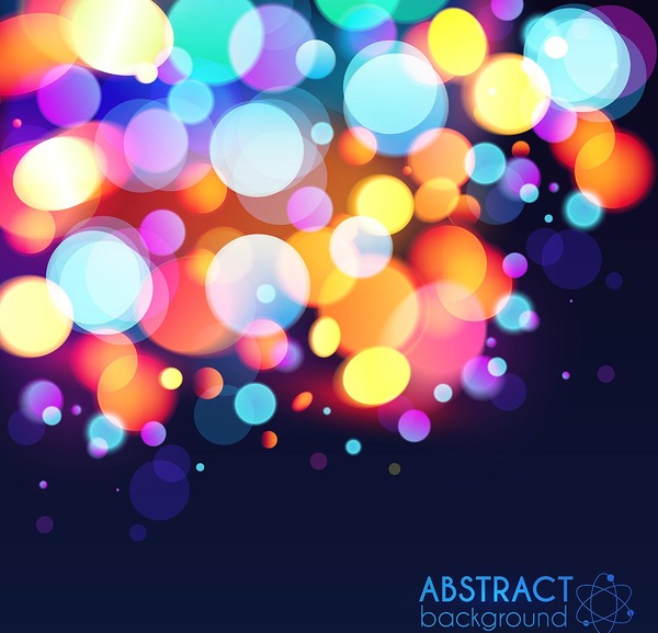 Colorful halation with dark blue background vector
