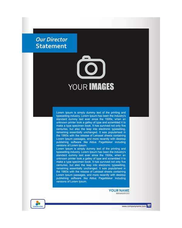 Company brochure cover blue styles vector 02