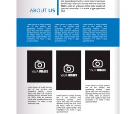 Company brochure cover blue styles vector 03