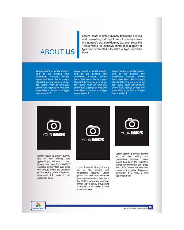 Company brochure cover blue styles vector 03