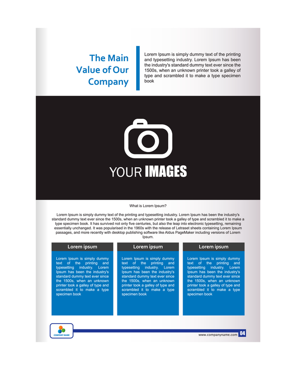 Company brochure cover blue styles vector 04