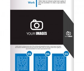 Company brochure cover blue styles vector 05