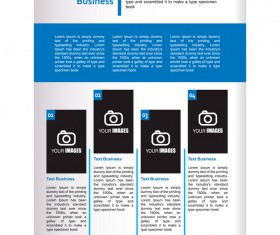 Company brochure cover blue styles vector 07