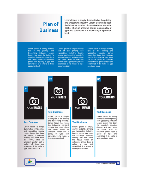 Company brochure cover blue styles vector 07