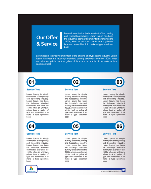 Company brochure cover blue styles vector 08