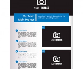 Company brochure cover blue styles vector 09