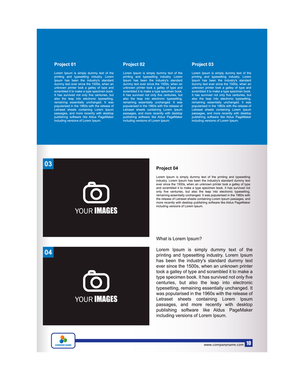 Company brochure cover blue styles vector 10