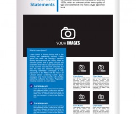 Company brochure cover blue styles vector 11