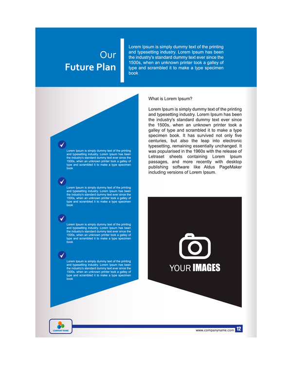Company brochure cover blue styles vector 12