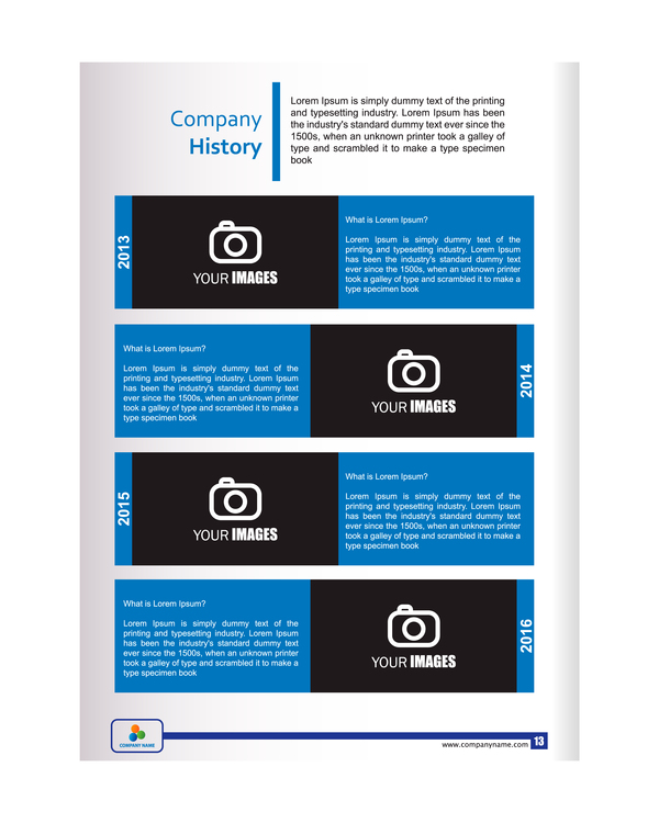 Company brochure cover blue styles vector 13