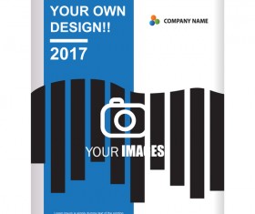 Company brochure cover blue styles vector 15