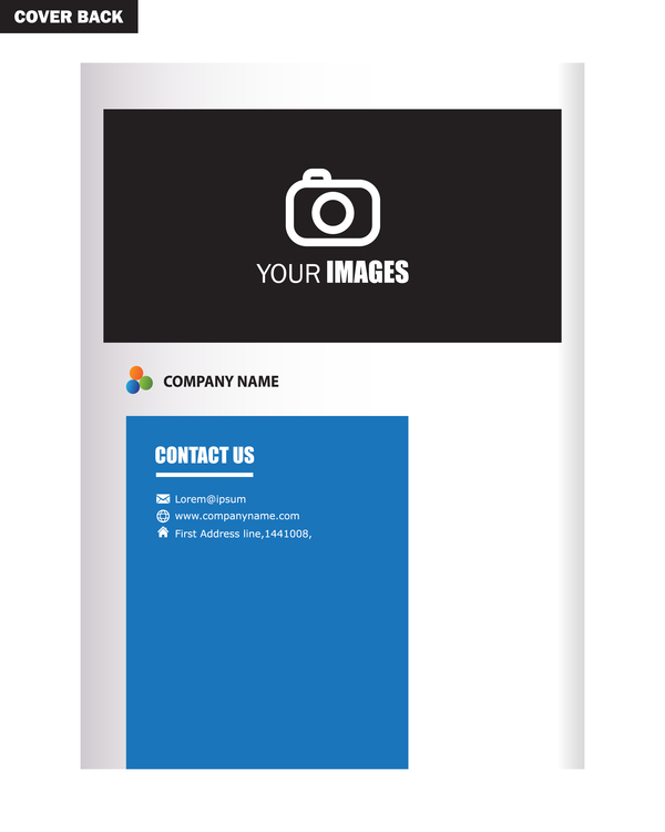 Company brochure cover blue styles vector 16