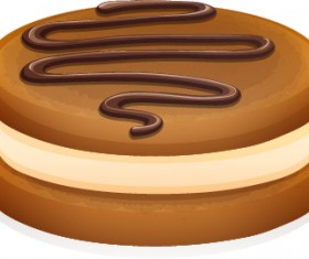 Cookie sandwich design vector material 01