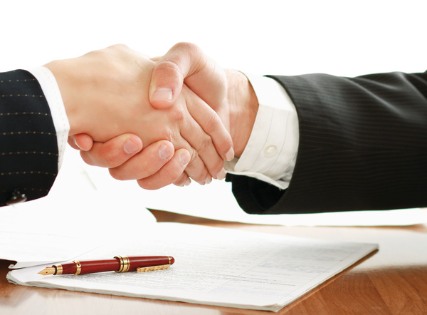 Cooperation and commercial contracts Stock Photo