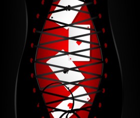 Corset with playing cards background vector