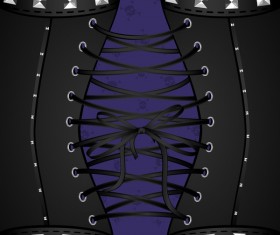 Corset with purple skull background vector