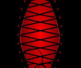 Corset with red background vector 02