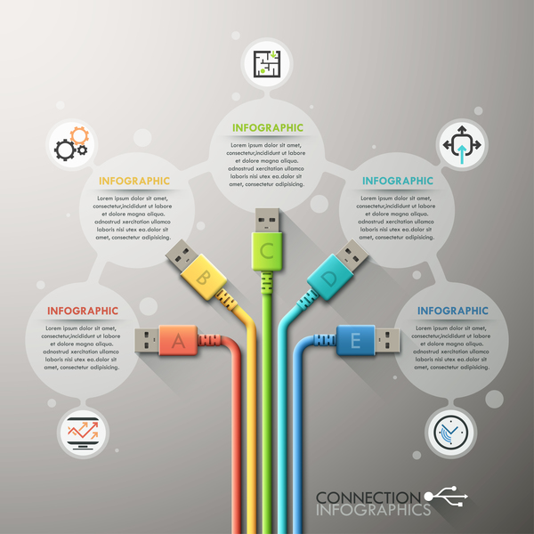 Creative connection infographic vector template 02