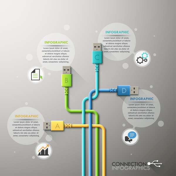 Creative connection infographic vector template 03