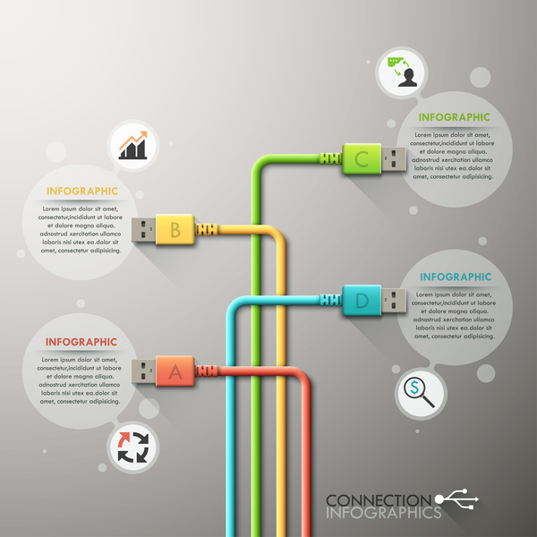 Creative connection infographic vector template 04