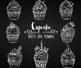 Cupcake hand darwing vector