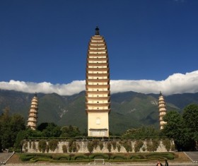 Dali three pagodas Stock Photo