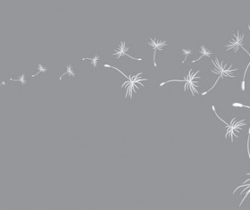 Dandelion with gray background vector 01