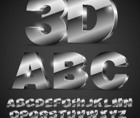Dark 3D font gradient vector material