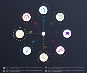 Dark blue infographic template vectors design 02