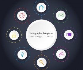 Dark blue infographic template vectors design 04