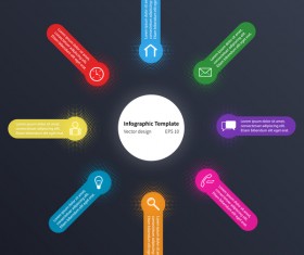 Dark blue infographic template vectors design 06