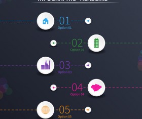 Dark blue infographic template vectors design 07